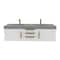 Castello Usa Thames 60-inch White Vanity Set with Gray Top and Gold Handles CB-MC-60W-GLD-20146-GR - alternate 1